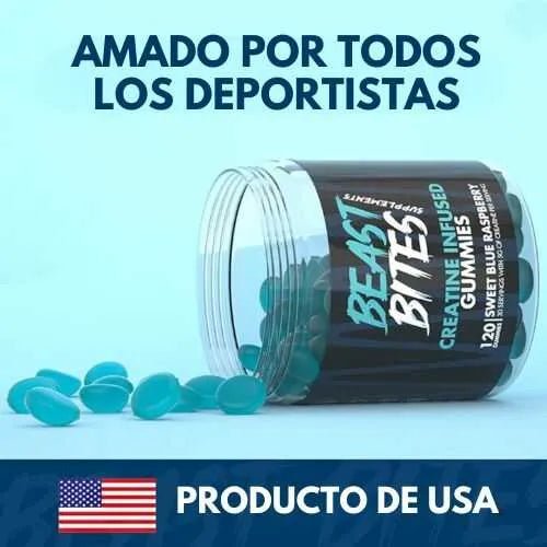 Beast Bites Gomitas de Creatina Hiper Músculos 120un. - Goldenfy Chile