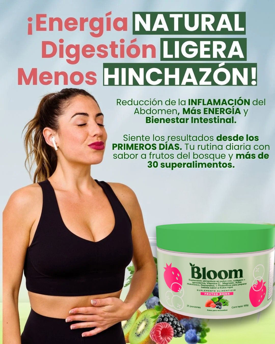 Bloom Greens & Superfoods 100g - Suplemento que Mejora tu salud intestinal - Goldenfy Chile