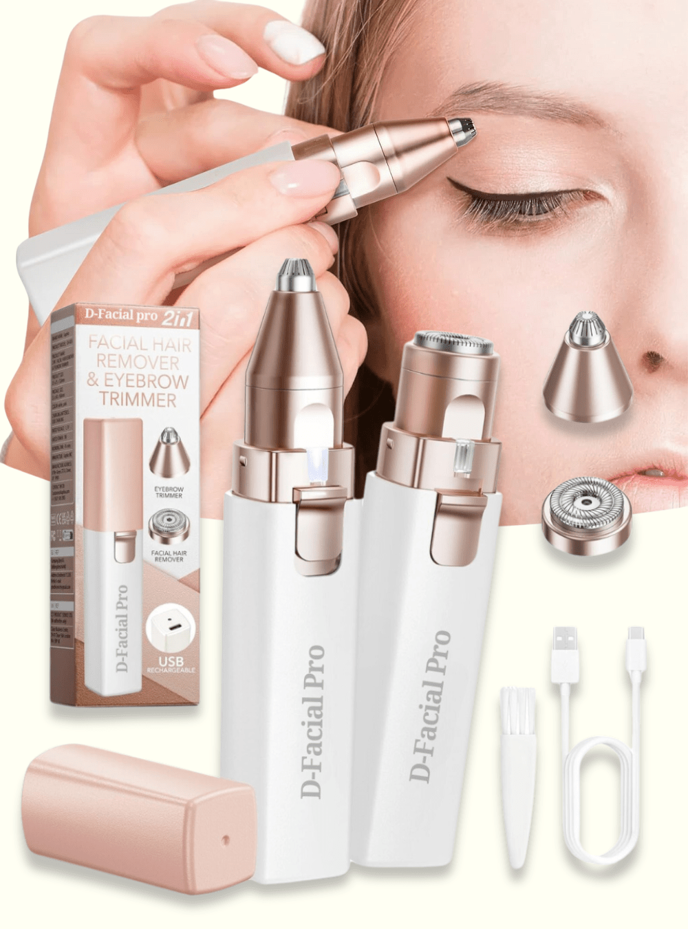 D - Facial™ Depiladora Facial y Cejas Profesional - Goldenfy Chile