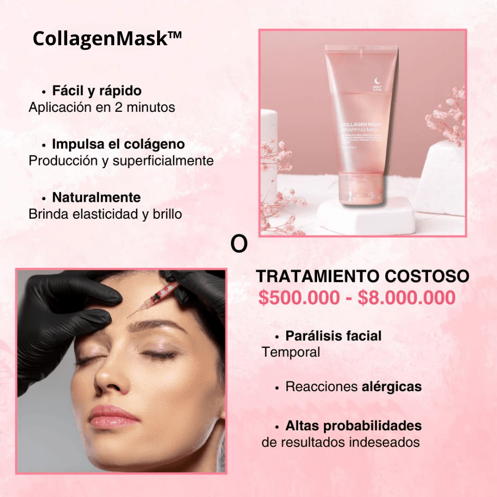 Mascara de Colageno Facial Nocturna Premium - Goldenfy Chile