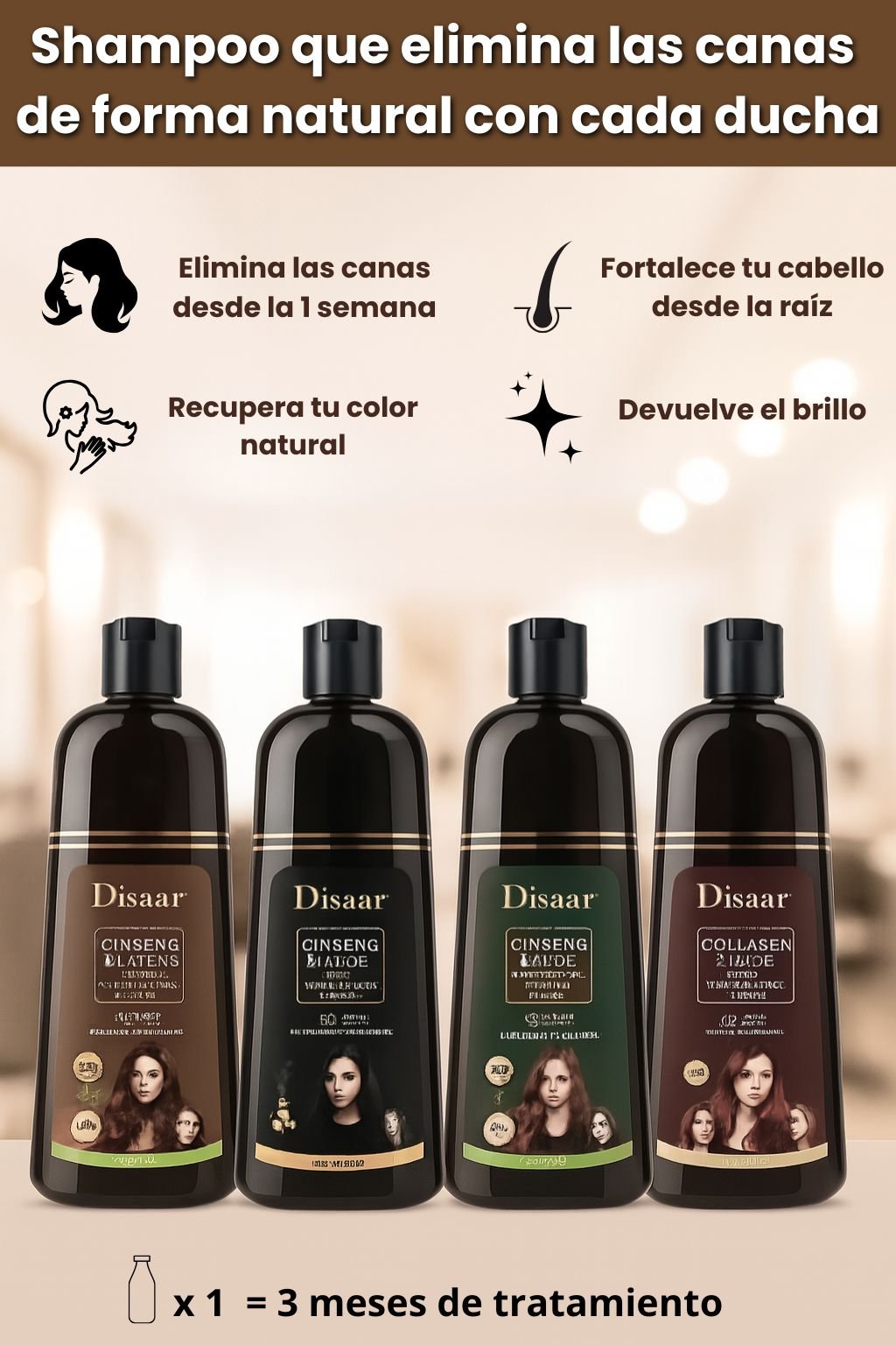 SHAMPOO COLORANTE TINTE CUBRE CANAS - Goldenfy Chile